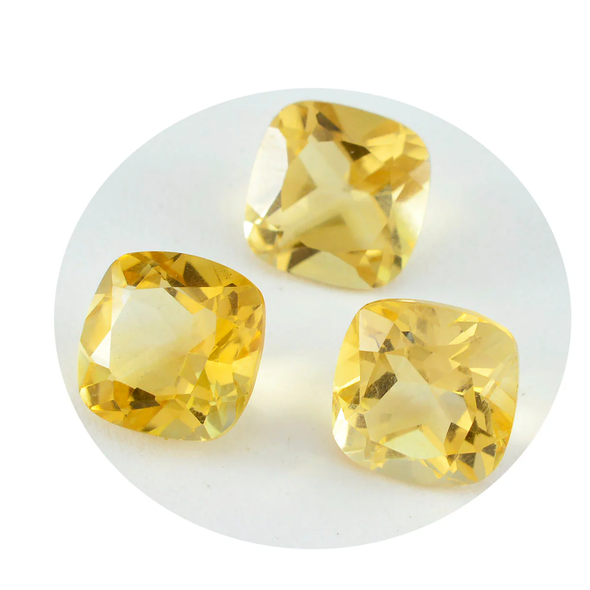 Citrine 1PC Large 10x10 MM Cushion Faceted Yellow Shine Semi Precious Loose Gems - Image 2
