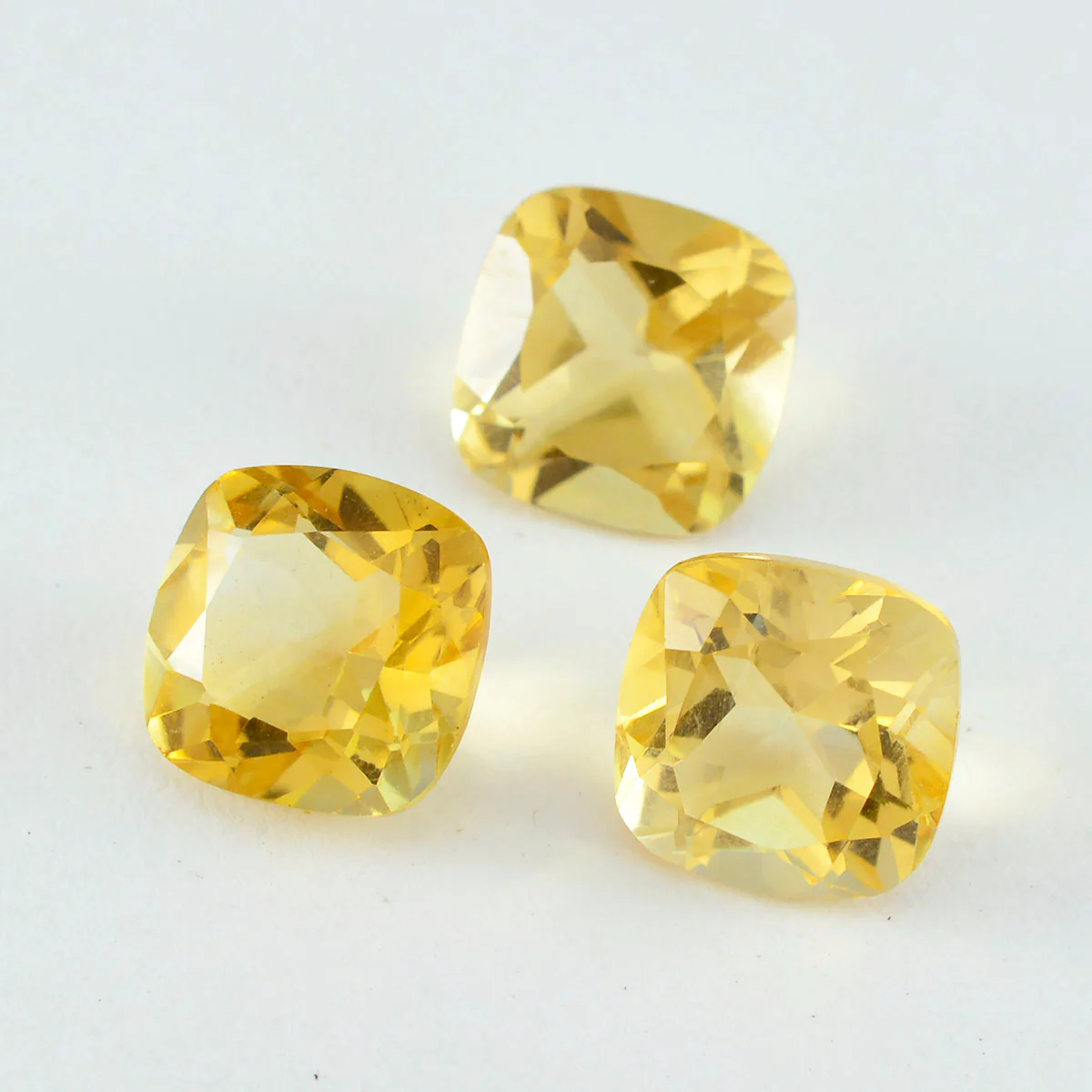 Citrine 1PC Large 11x11 MM Cushion Faceted Yellow Fine Semi Precious Loose Gemstone