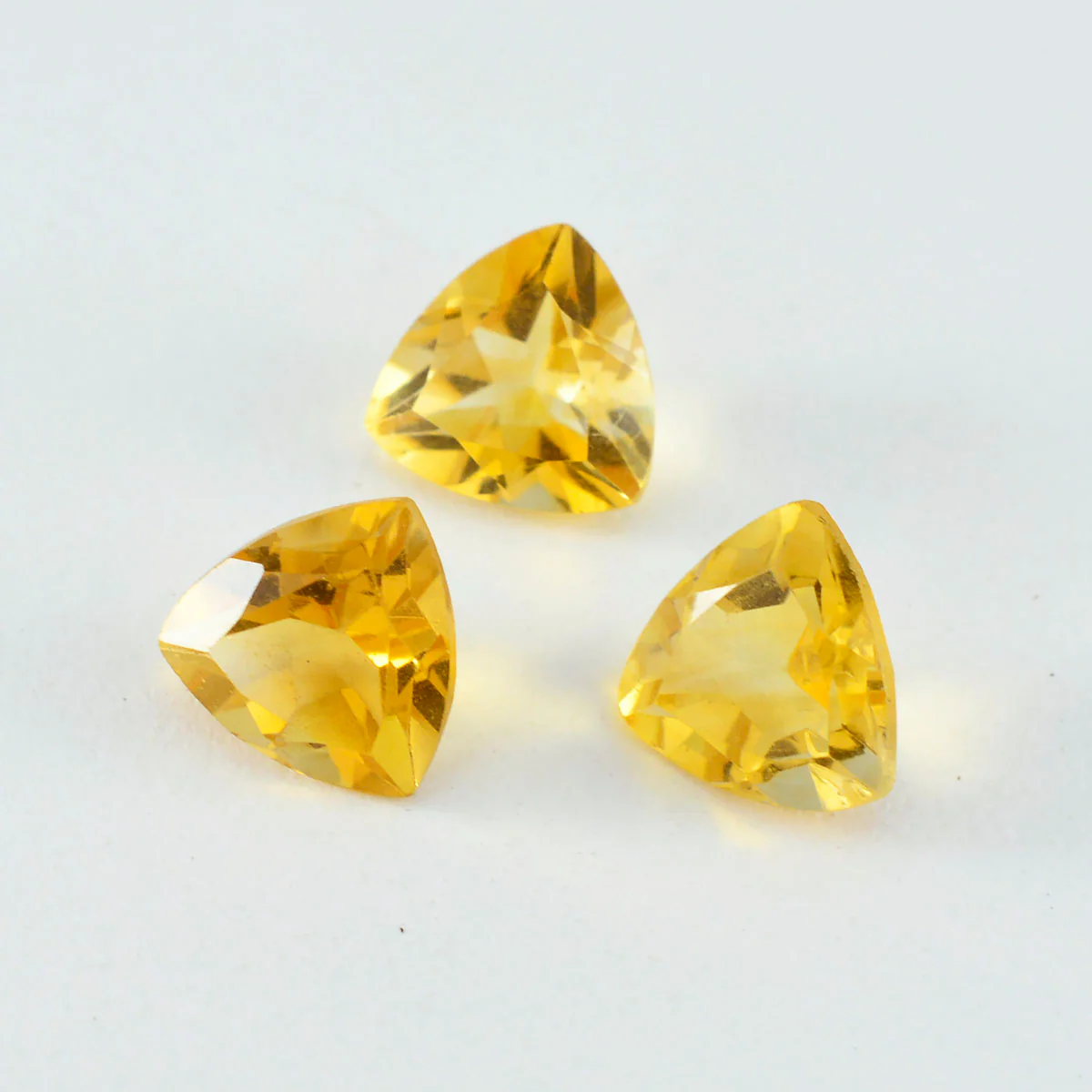 Citrine 1PC Large 11x11 MM Triangle Faceted Yellow Fine Semi Precious Loose Gemstone - Image 2