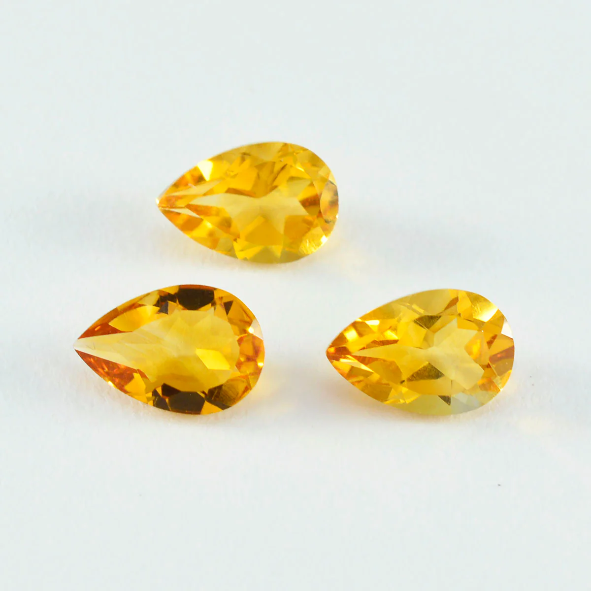 Citrine 1PC Large 8x12 MM Pear Faceted Yellow Fiery Semi Precious Loose Gemstone - Image 4