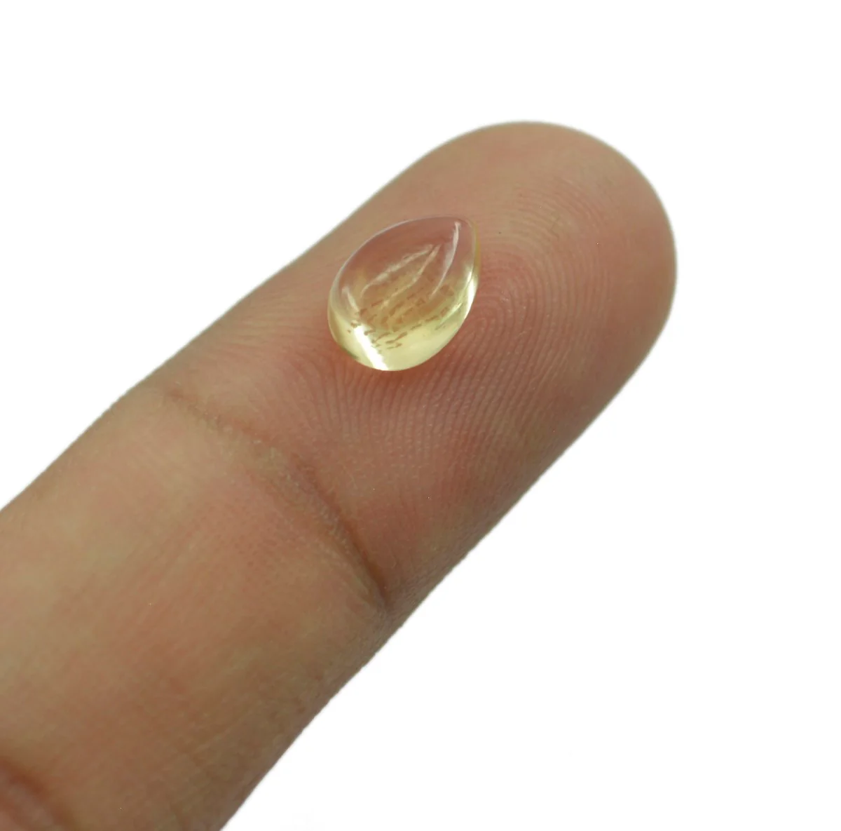Citrine 1PC Medium 7x10 MM Pear Cabochon Yellow Sparkling semi Precious Semi Precious Gemstone - Image 2