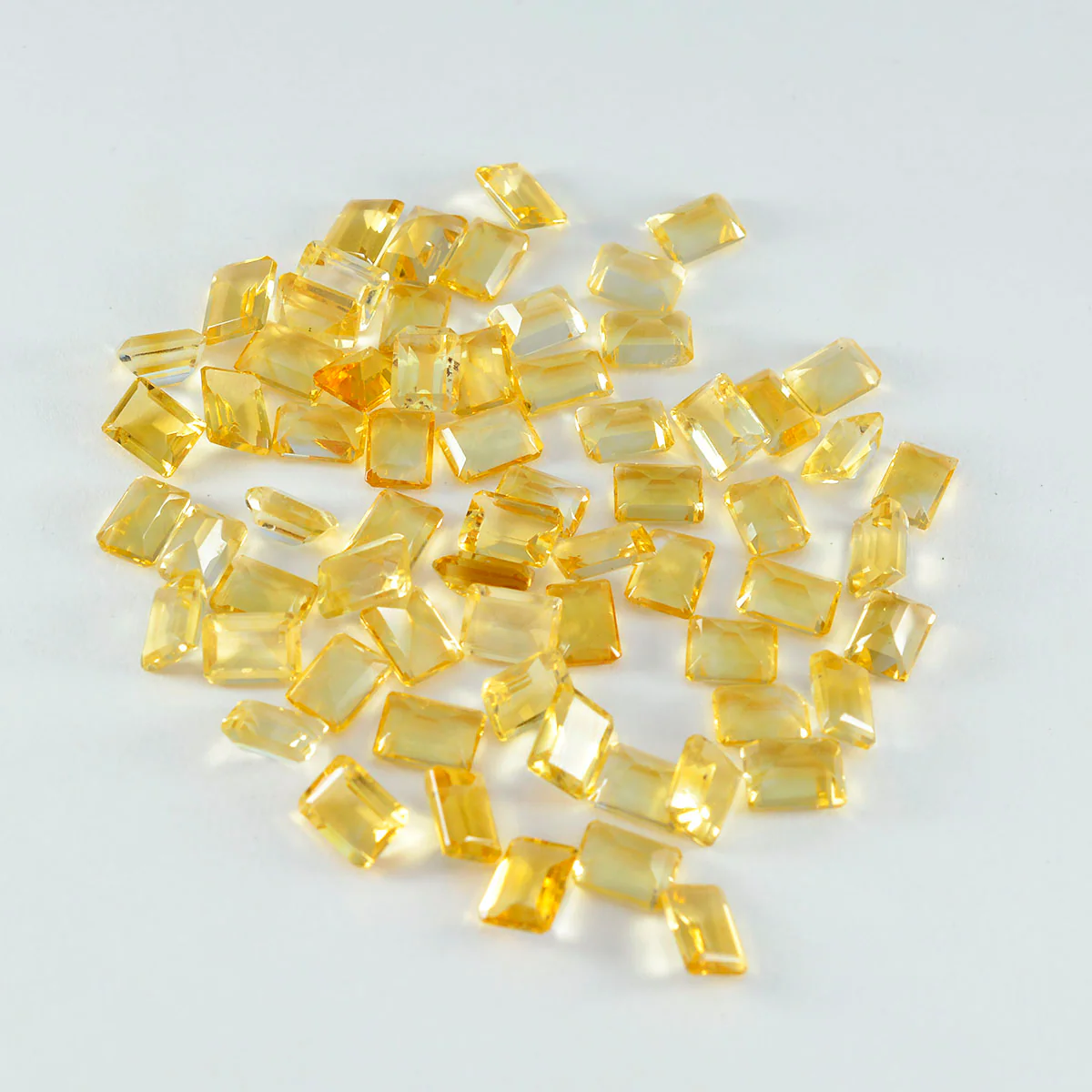 Citrine 1PC Small 7x9 MM Emerald Faceted Yellow Lustrous Semi Precious Gems - Image 3