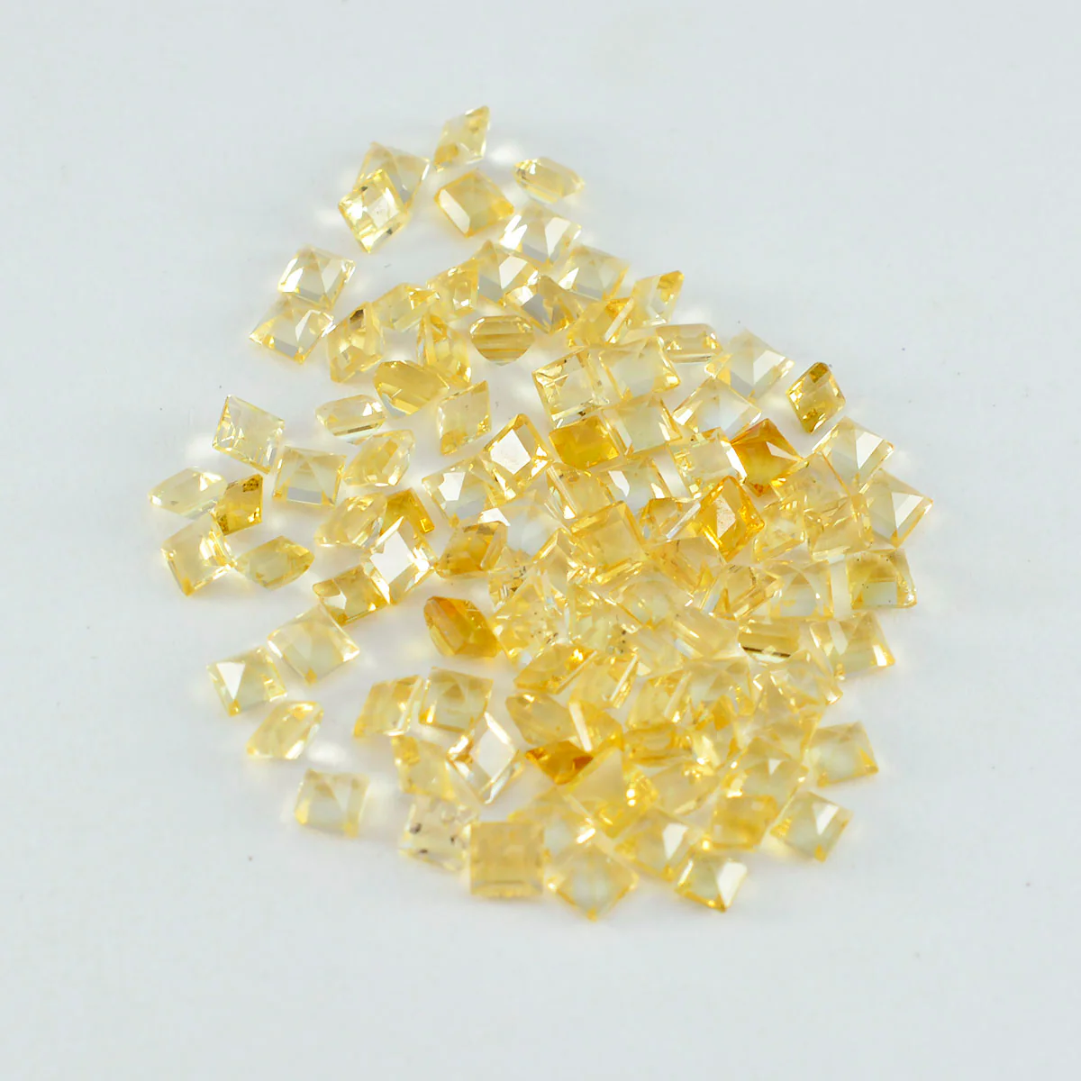 Citrine 1PC Tiny 5x5 MM Square Faceted Yellow Sparkling Semi Precious Gems