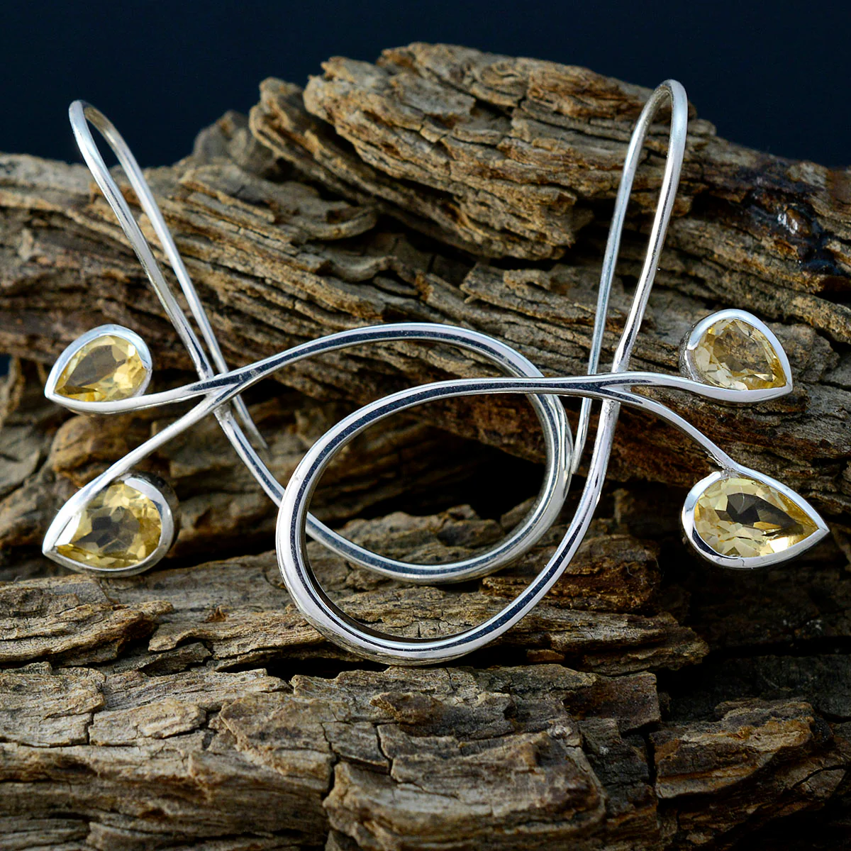 Citrine Australian Zoey multiple Dangle Yellow 925 Sterling Silver Earring - Image 3