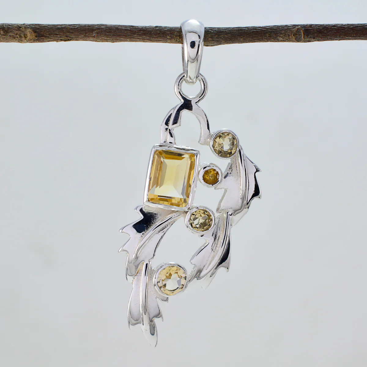 Citrine Classic Moroccan 925 Silver multiple Julia Bubble Yellow Pendant Jewelry - Image 2