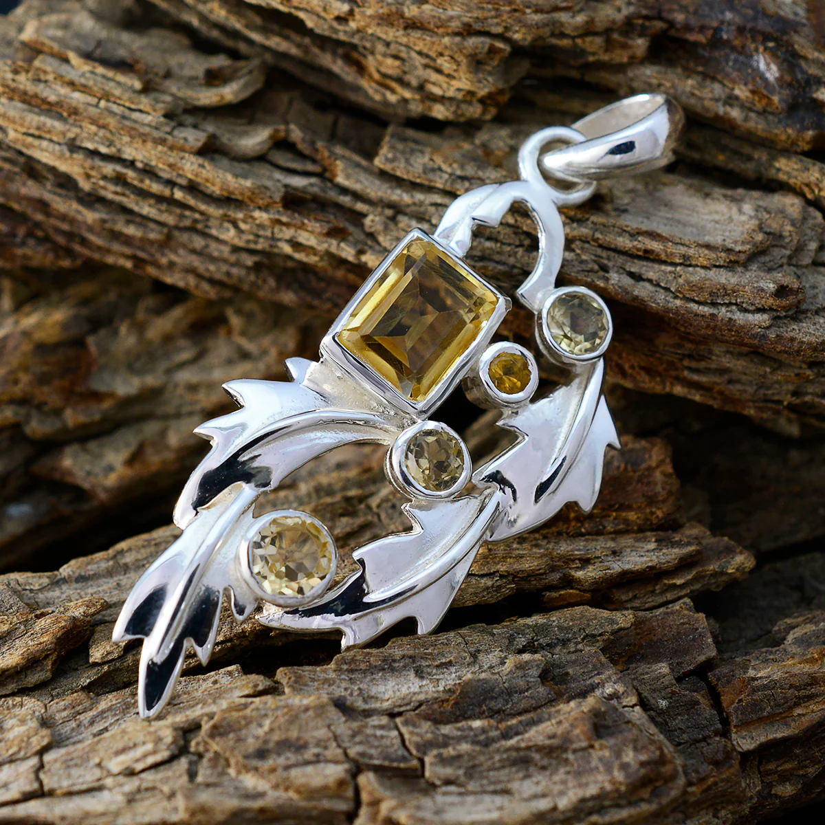 Citrine Classic Moroccan 925 Silver multiple Julia Bubble Yellow Pendant Jewelry - Image 3