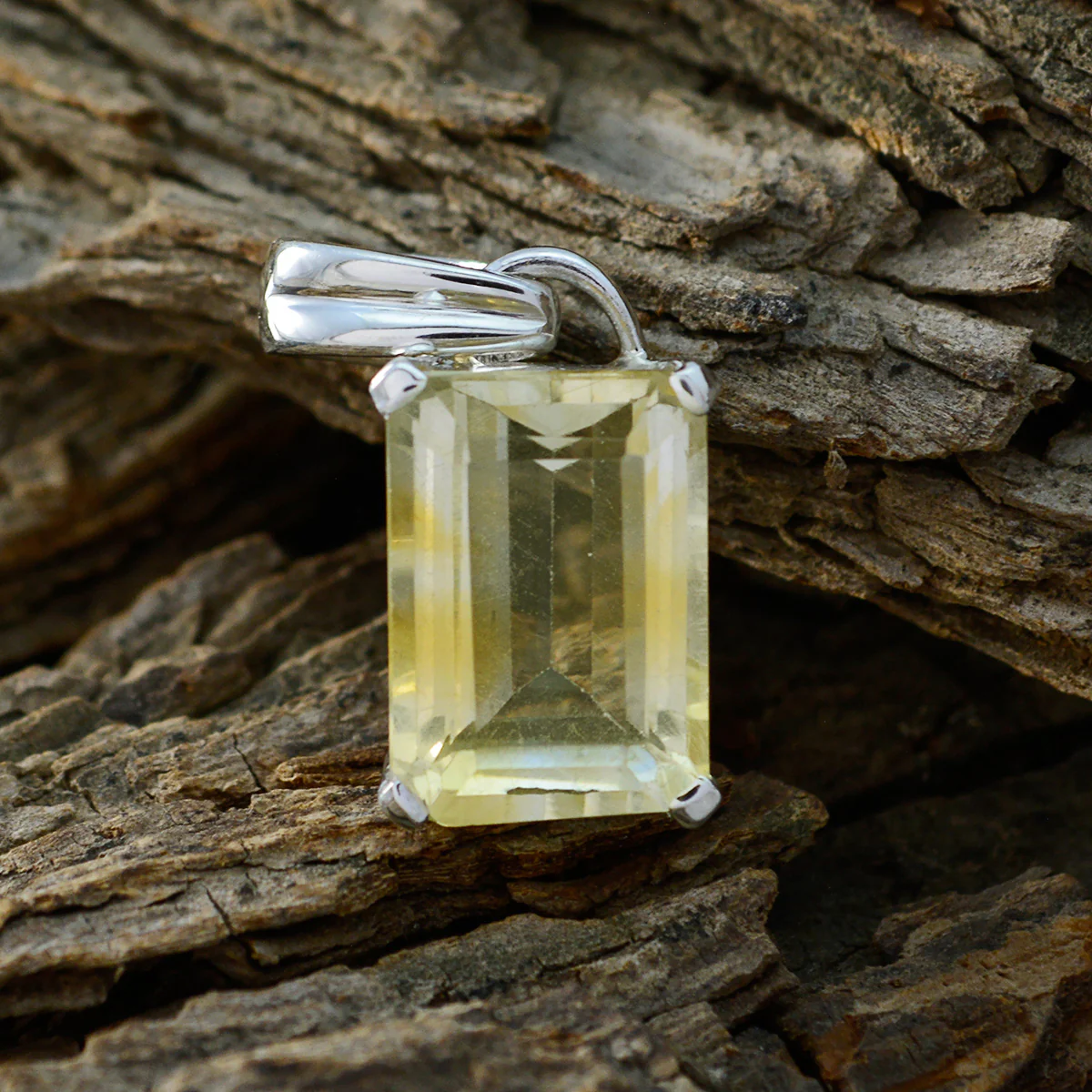 Citrine Elegant Japanese 92.5 Silver Solitaire Nari Armor Yellow Pendant Jewellery - Image 2