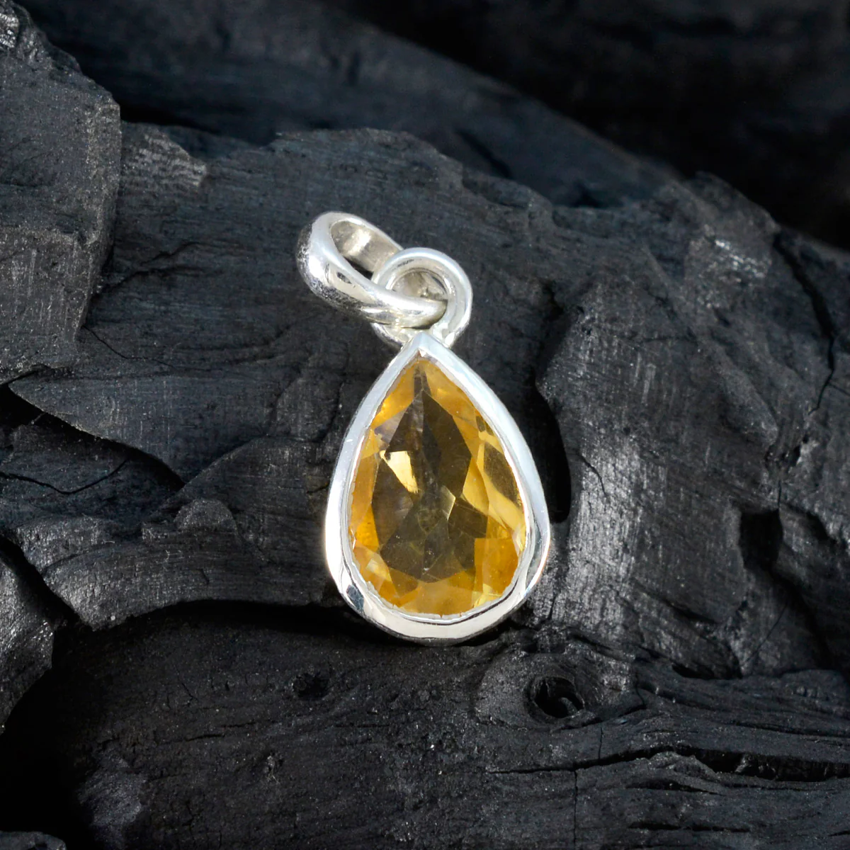 Citrine Elegant Korean Silver Solitaire Nari Cocktail Yellow Pendant Jewelry - Image 4