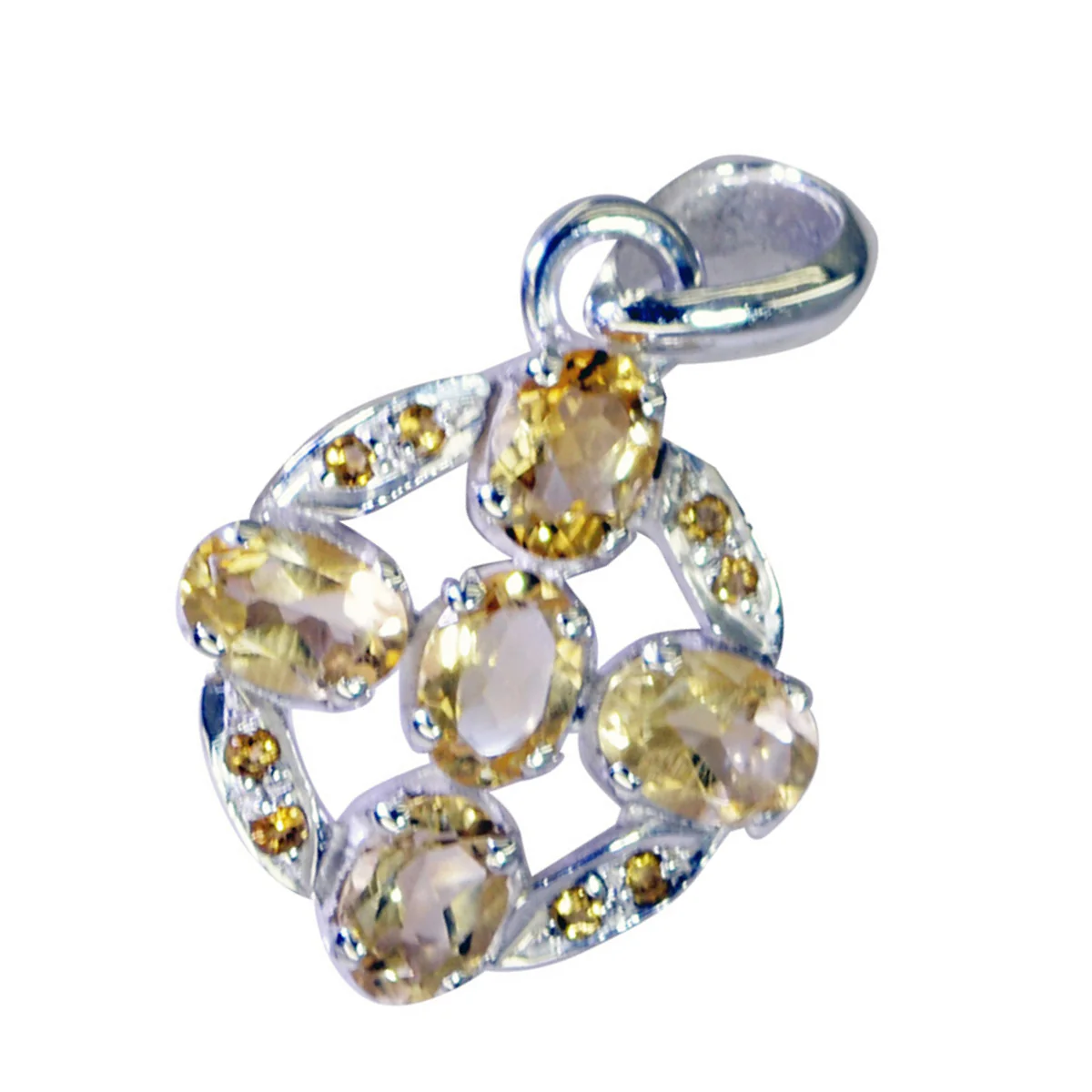 Citrine Featherlight Middle Eastern Sterling Silver multiple Fernanda Bubble Yellow Pendant Jewellery - Image 3