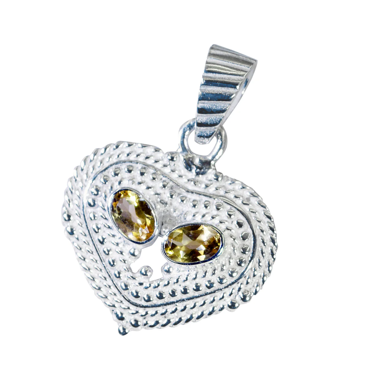 Citrine Featherlight Turkish 925 Silver Toi et Moi Hannah Romantic Yellow Pendant Jewelry - Image 3