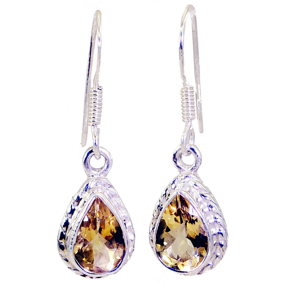 Citrine French Emma multiple Dangle Yellow Sterling Silver Earring