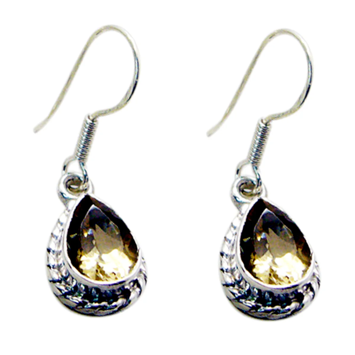 Citrine French Emma multiple Dangle Yellow Sterling Silver Earring - Image 2