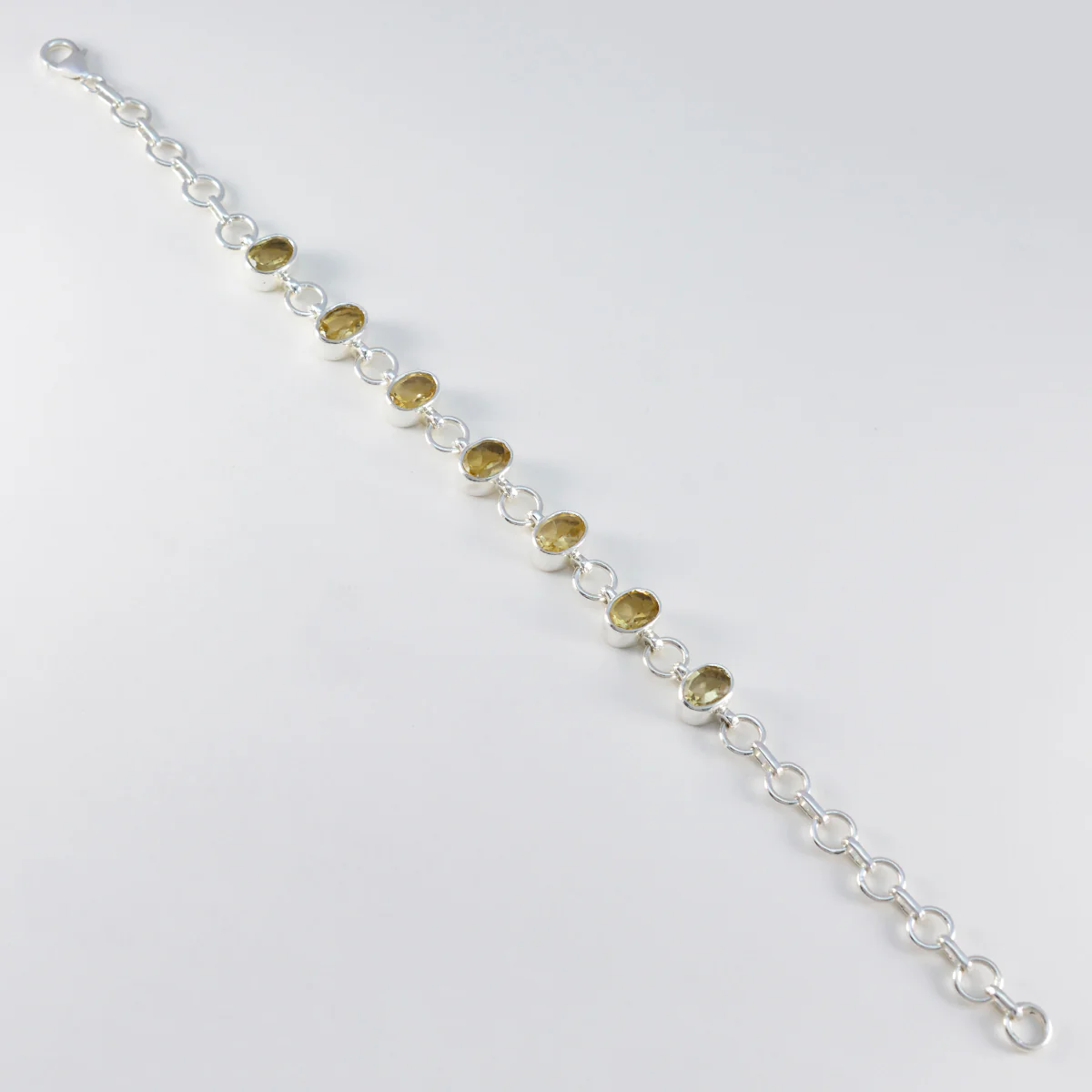 Citrine Gala Tiny Yellow Sterling Silver Links Bracelet - Image 3