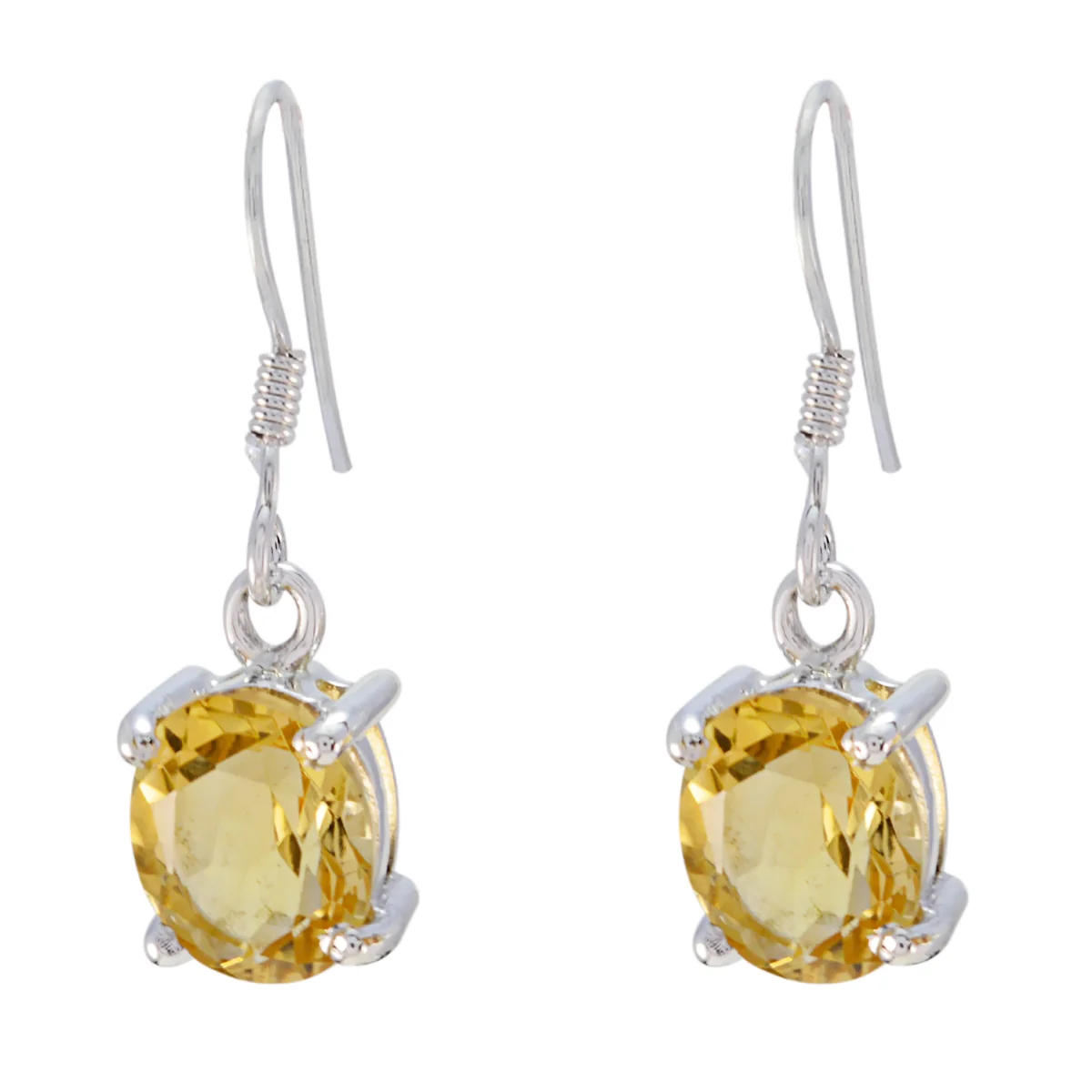 Citrine German Eva multiple Dangle Yellow 92.5 Silver Earring