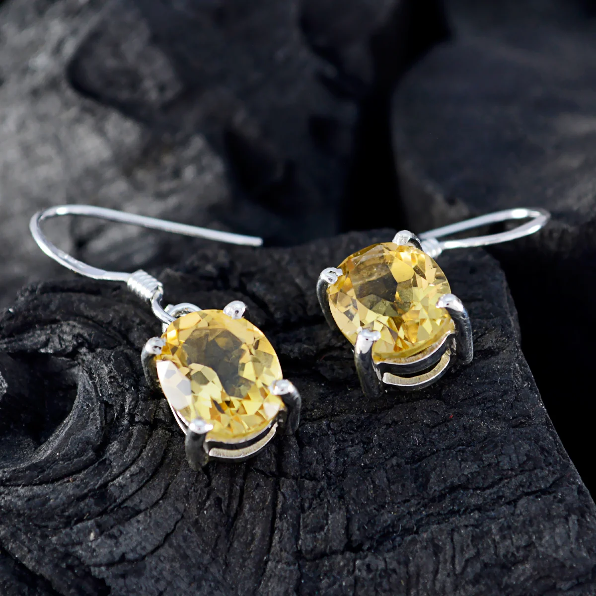 Citrine German Eva multiple Dangle Yellow 92.5 Silver Earring - Image 3