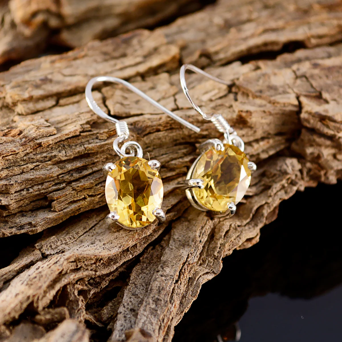 Citrine German Eva multiple Dangle Yellow 92.5 Silver Earring - Image 4