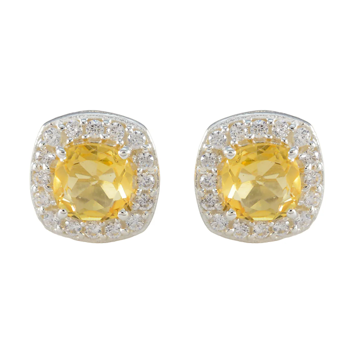 Citrine German Sara multiple Stud Yellow Silver Earring