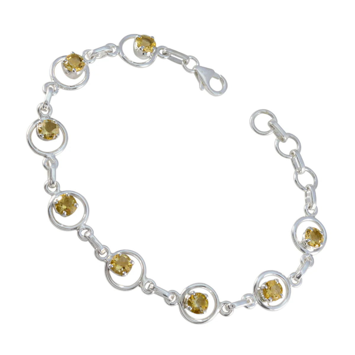 Citrine Glam Whisper-thin Yellow Sterling Silver Links Bracelet - Image 2
