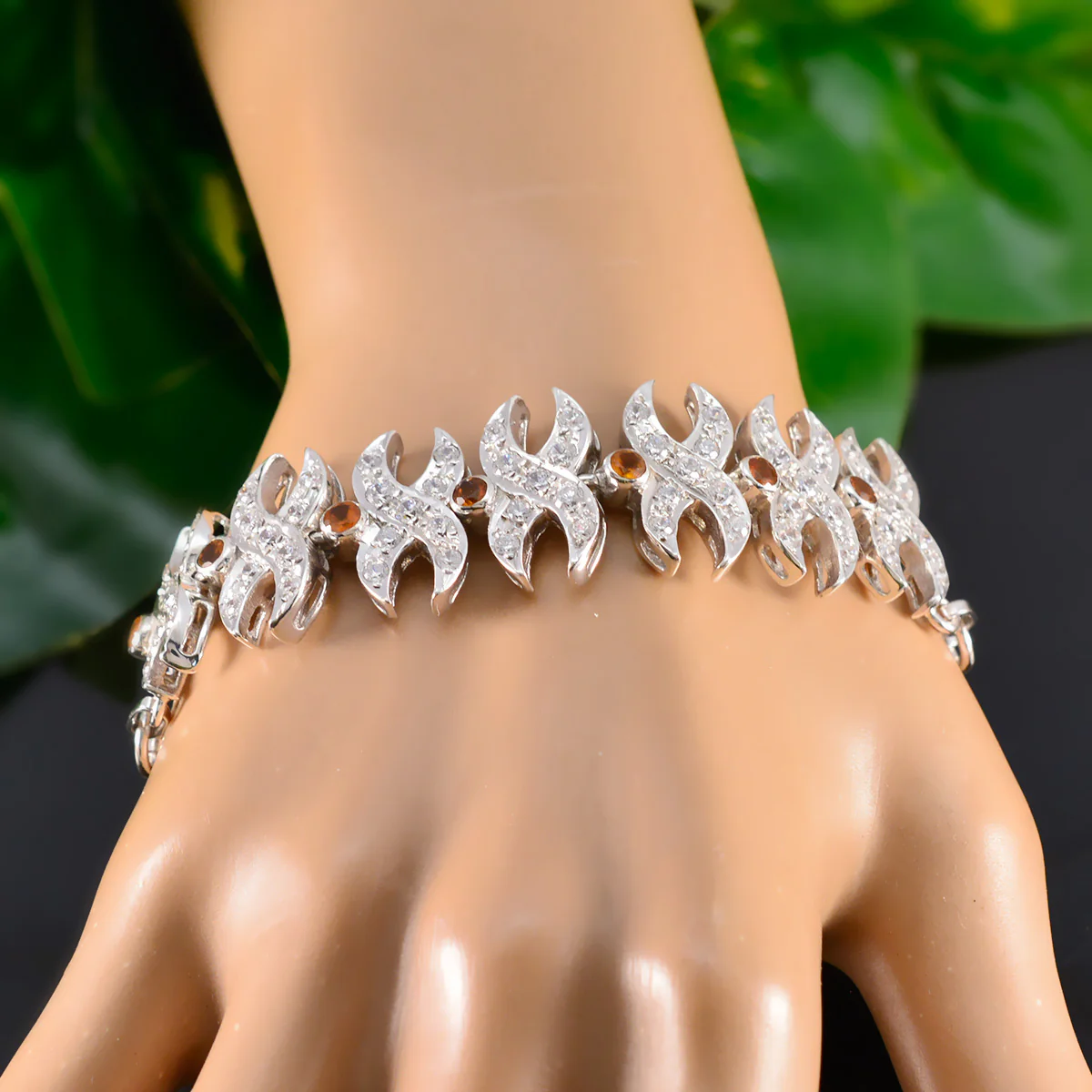 Citrine Glastonbury Festival Classic Yellow Silver Tennis Bracelet - Image 6