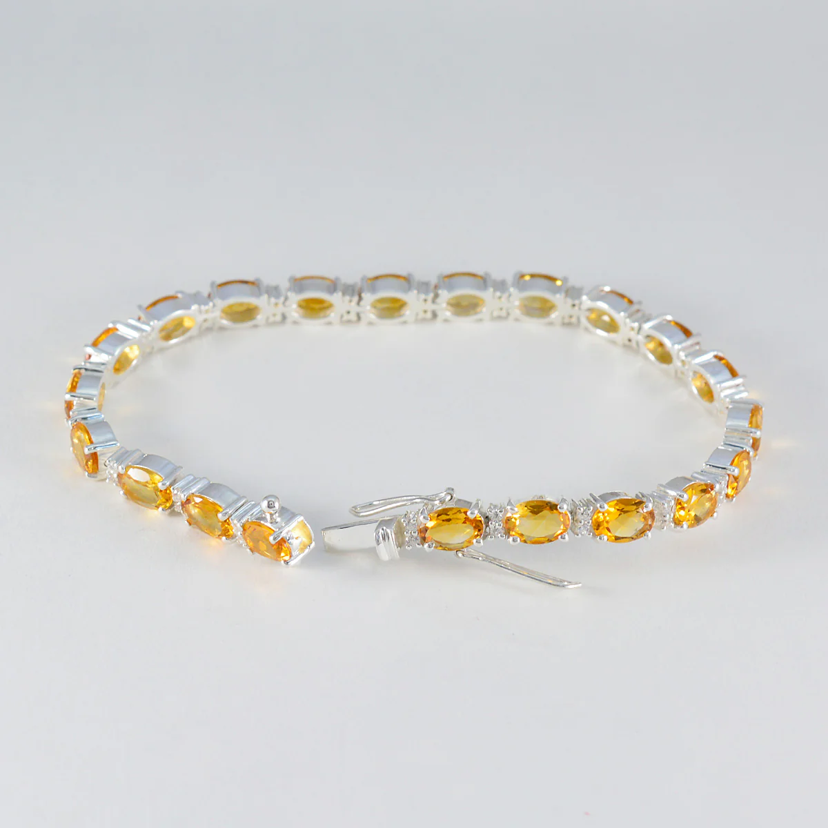 Citrine Happy Minimal Yellow Sterling Silver Tennis Bracelet - Image 3