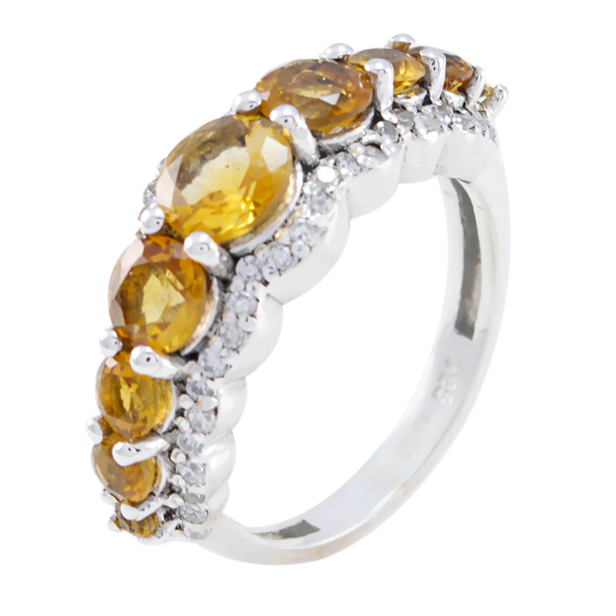 Citrine Hepta Turkish 925 Sterling Silver Yellow Gemstone Whisper-thin Fairytale Ring Jewellery - Image 3