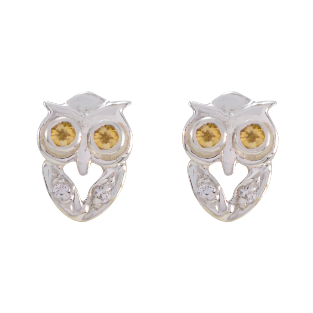 Citrine Italian Greta multiple Stud Yellow Sterling Silver Earring