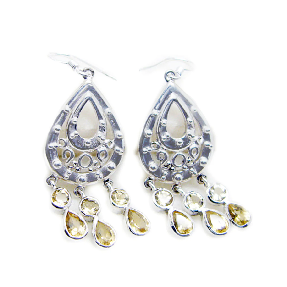 Citrine Italian Yasmin multiple Dangle Yellow 925 Silver Earring