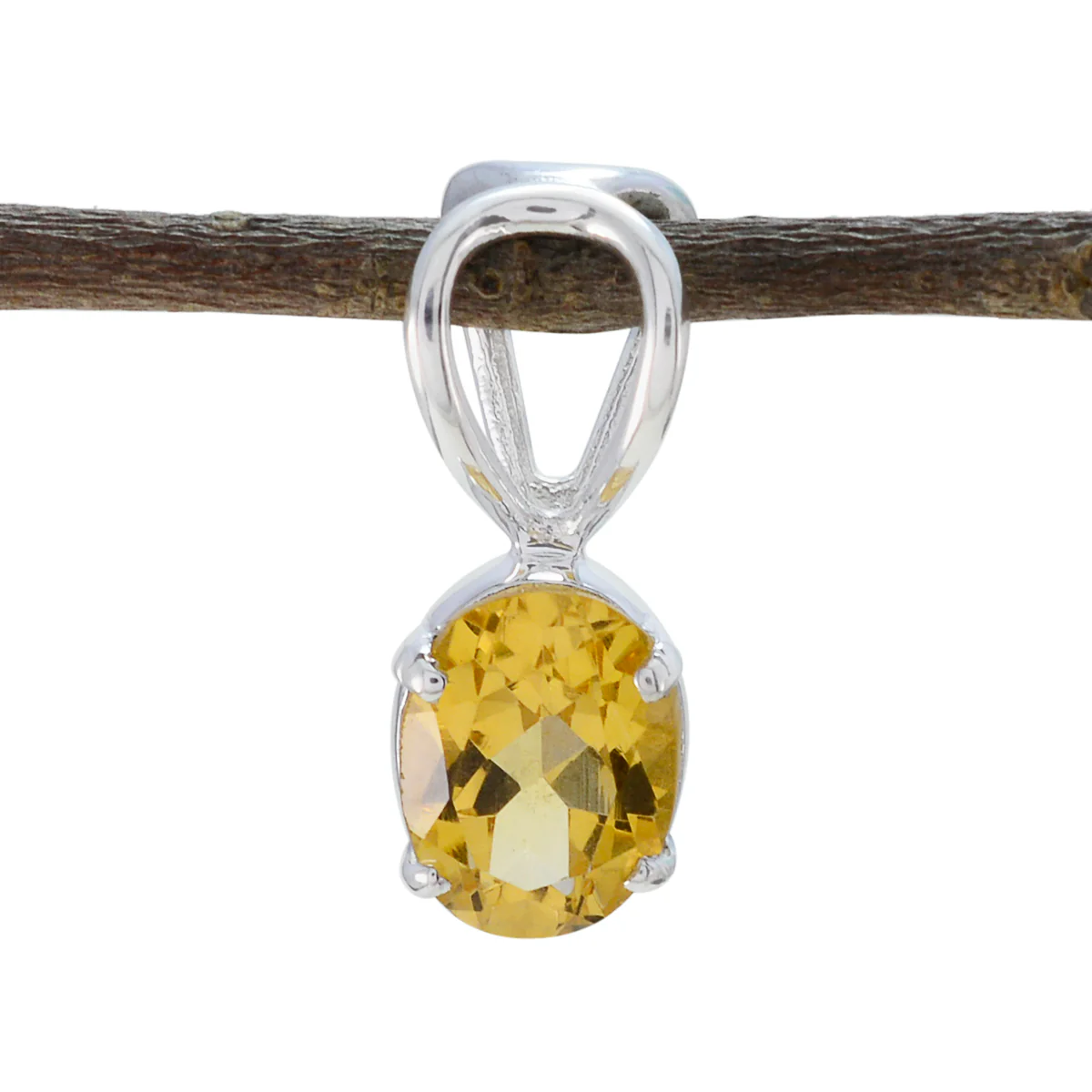 Citrine Minimalist Japanese Sterling Silver Solitaire Emi Trendy Yellow Pendant Jewellery