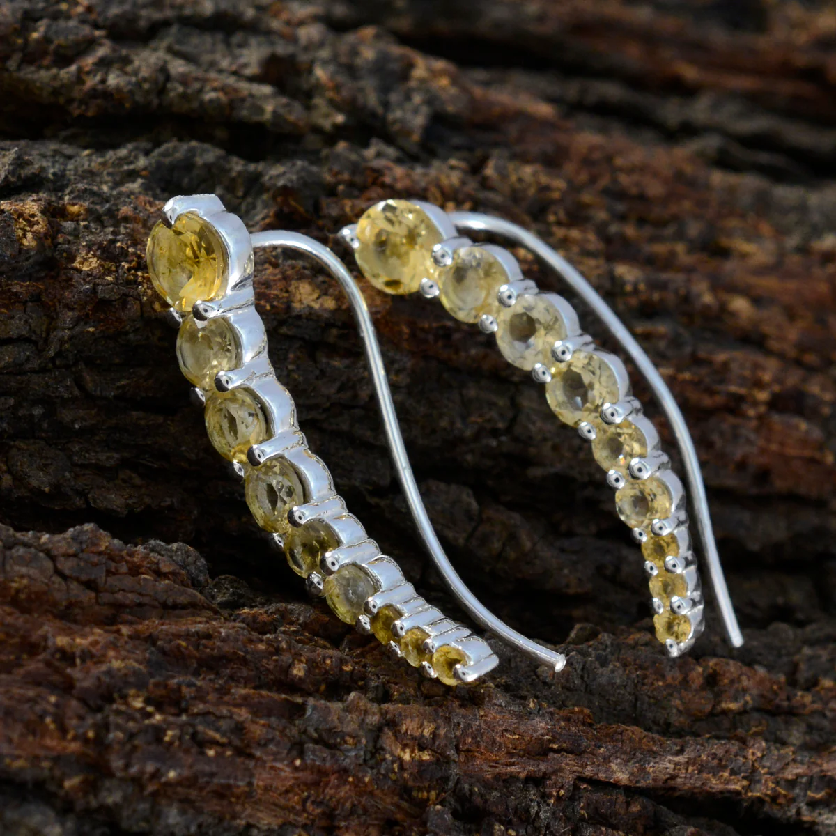 Citrine Moroccan Agustina multiple EarCuff Yellow 925 Sterling Silver Earring - Image 4