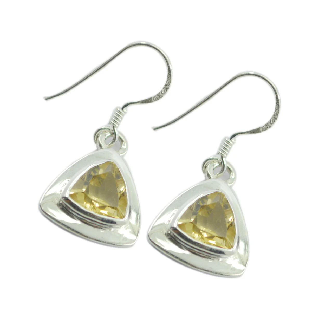 Citrine Moroccan Scarlett Solitaire Dangle Yellow 925 Sterling Silver Earring - Image 2