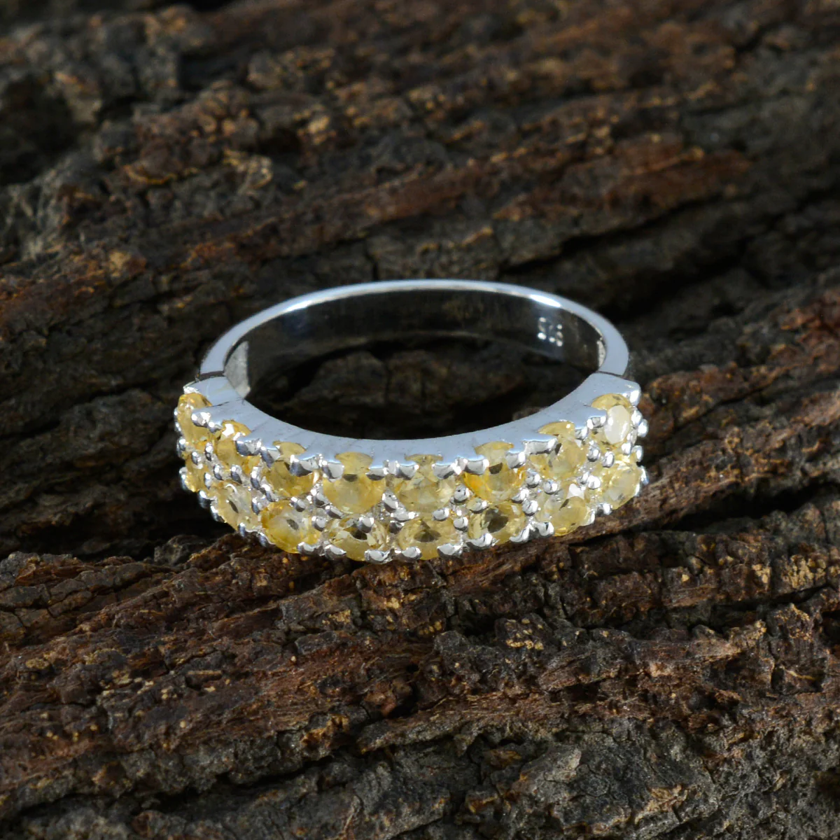 Citrine multiple Moroccan 925 Silver Yellow Gemstone Tiny Cultural Ring Jewellery - Image 3