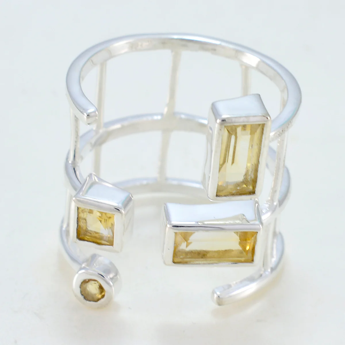 Citrine quarter Indian 925 Sterling Silver Yellow Gems Mid-weight Signet Ring Jewellery - Image 2