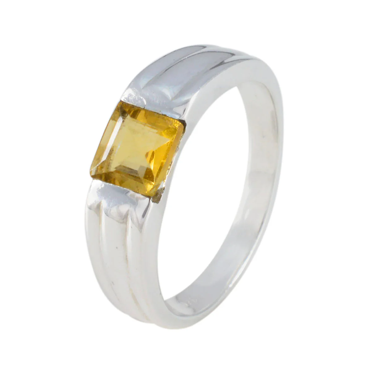 Citrine Solitaire African 92.5 Silver Yellow Gemstone Slim Boho Ring Jewelry - Image 2