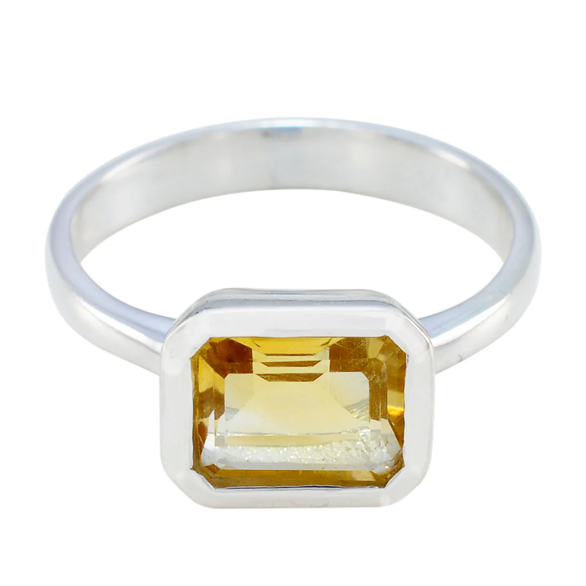 Citrine Solitaire African 92.5 Silver Yellow Gemstones Tiny Sophisticated Ring Jewelry