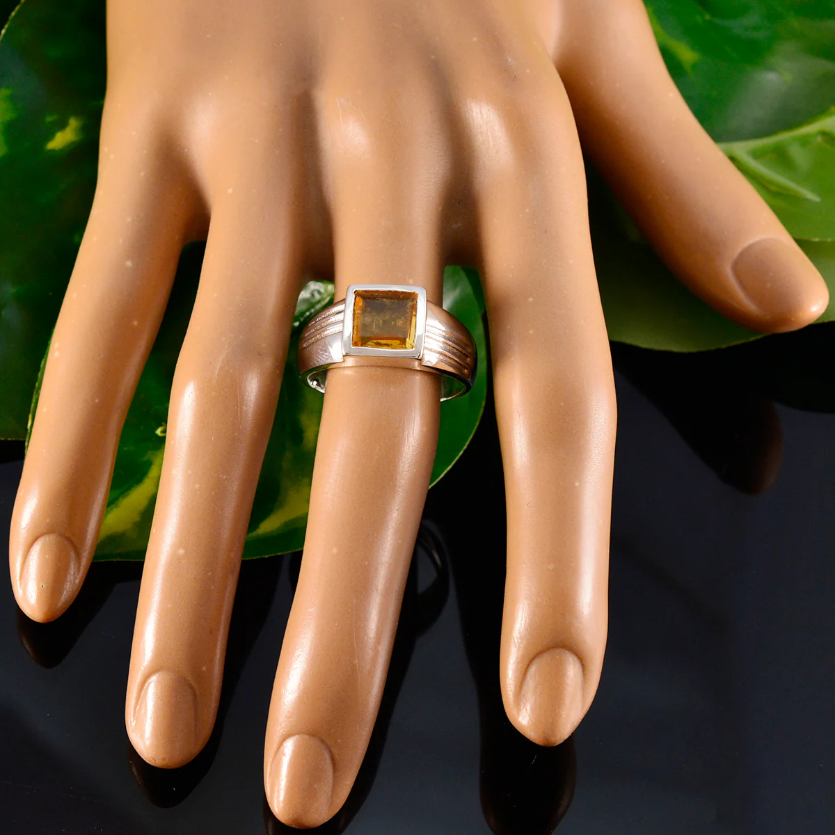 Citrine Solitaire African 925 Sterling Silver Yellow Gemstones Classic Artisan Ring Jewelry - Image 4