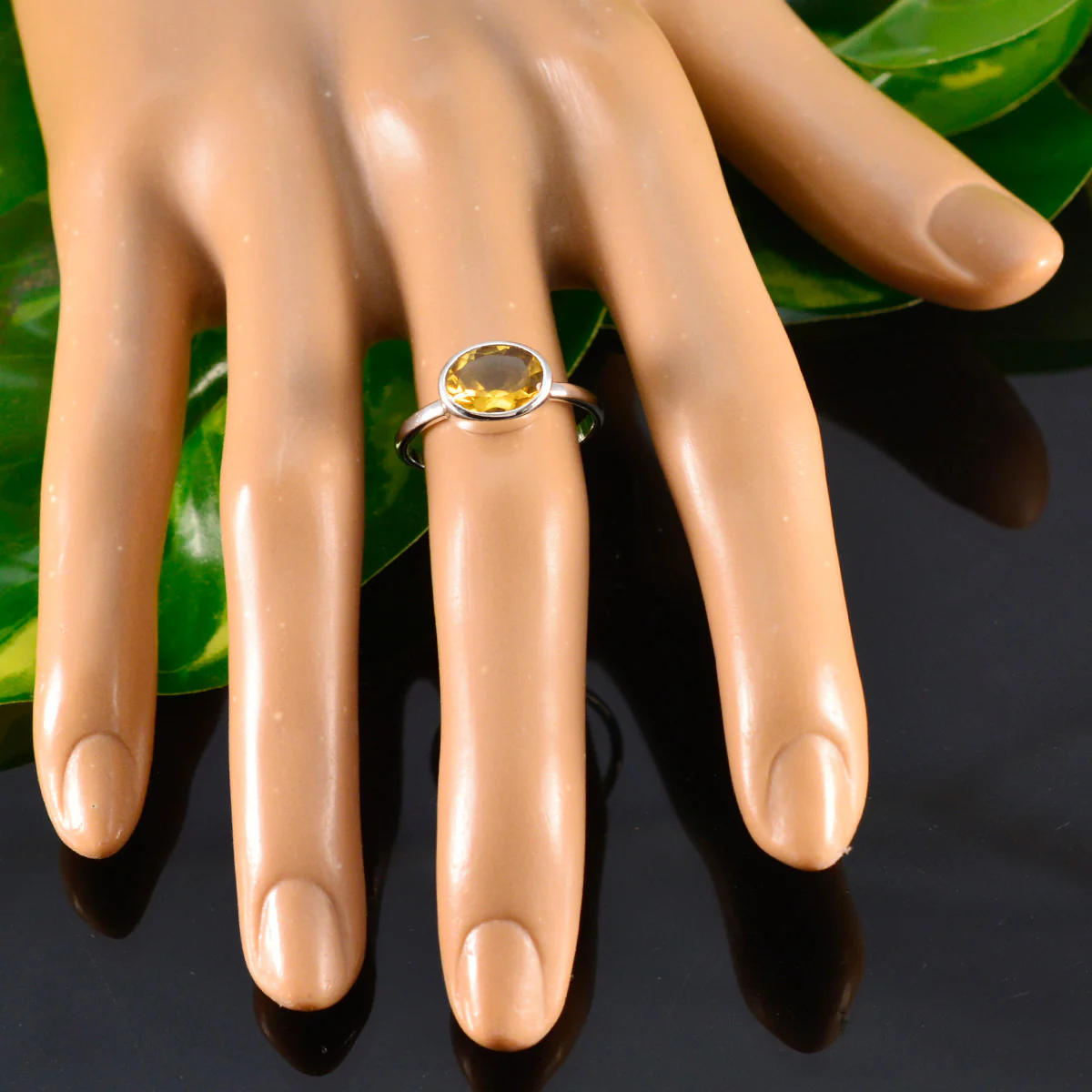 Citrine Solitaire Japanese 925 Sterling Silver Yellow Gemstone Dainty Contemporary Ring Jewelry - Image 5