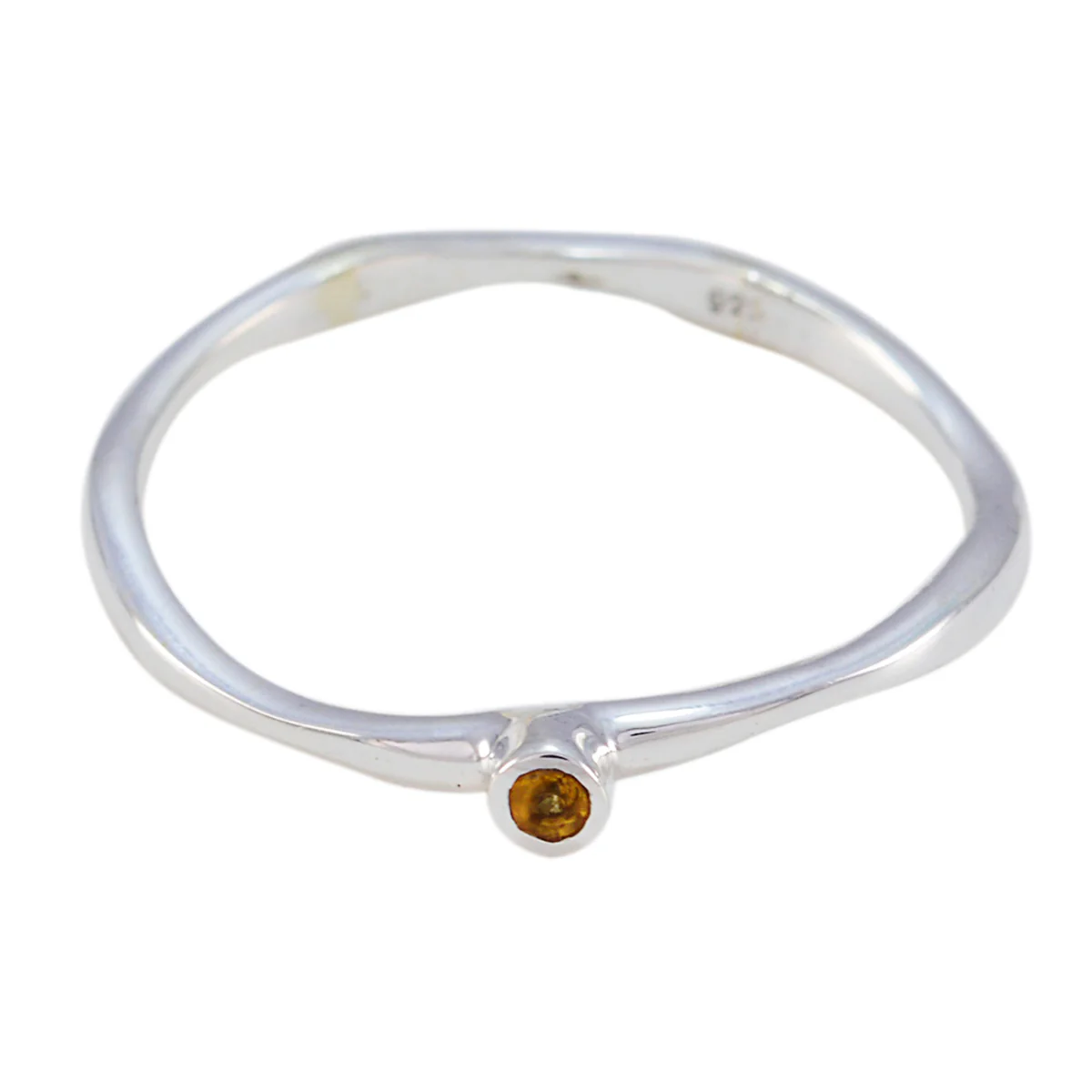 Citrine Solitaire Japanese 925 Sterling Silver Yellow Gemstone Delicate Modern Ring Jewelry - Image 3