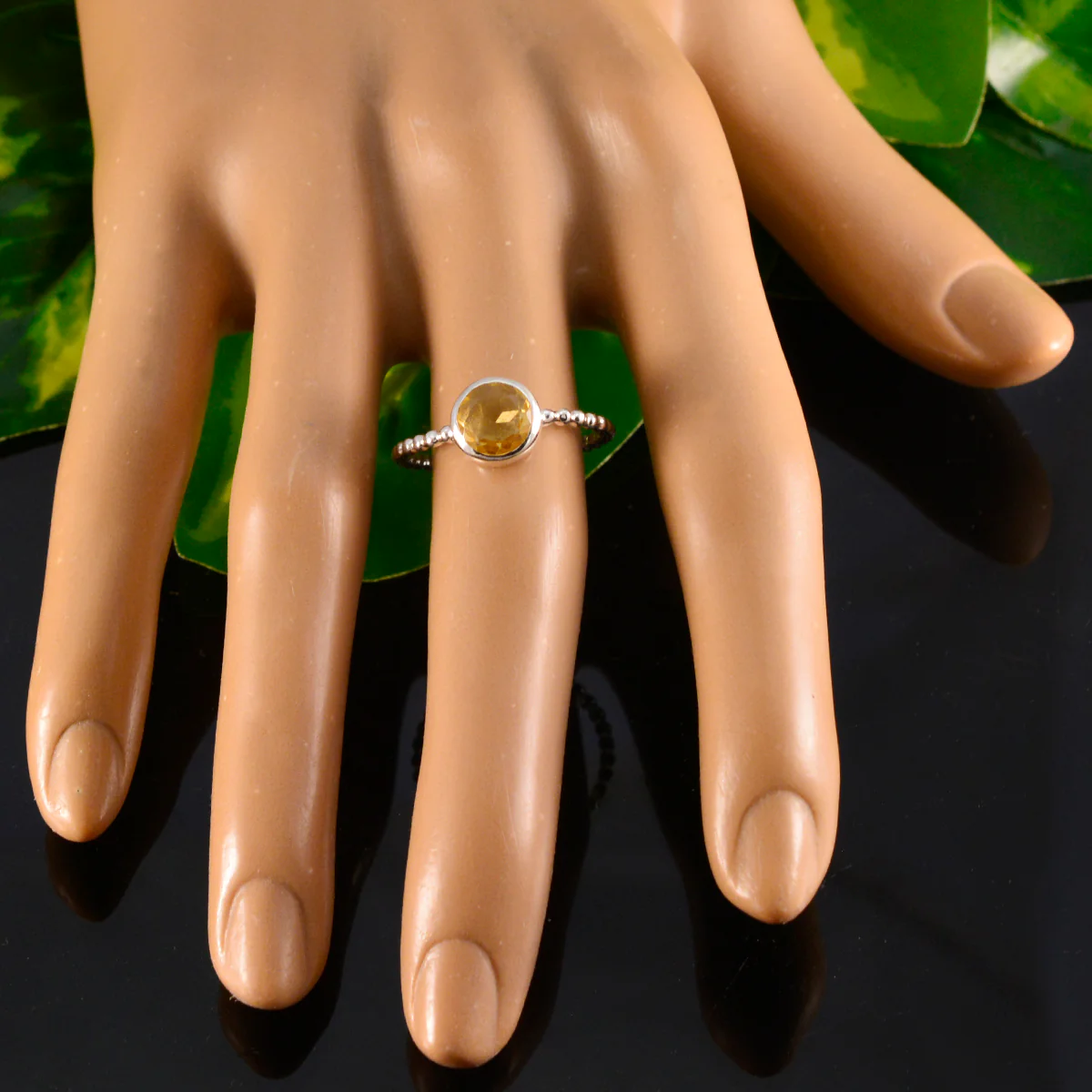 Citrine Solitaire Japanese Silver Yellow Gemstones Delicate Twist Ring Jewellery - Image 5