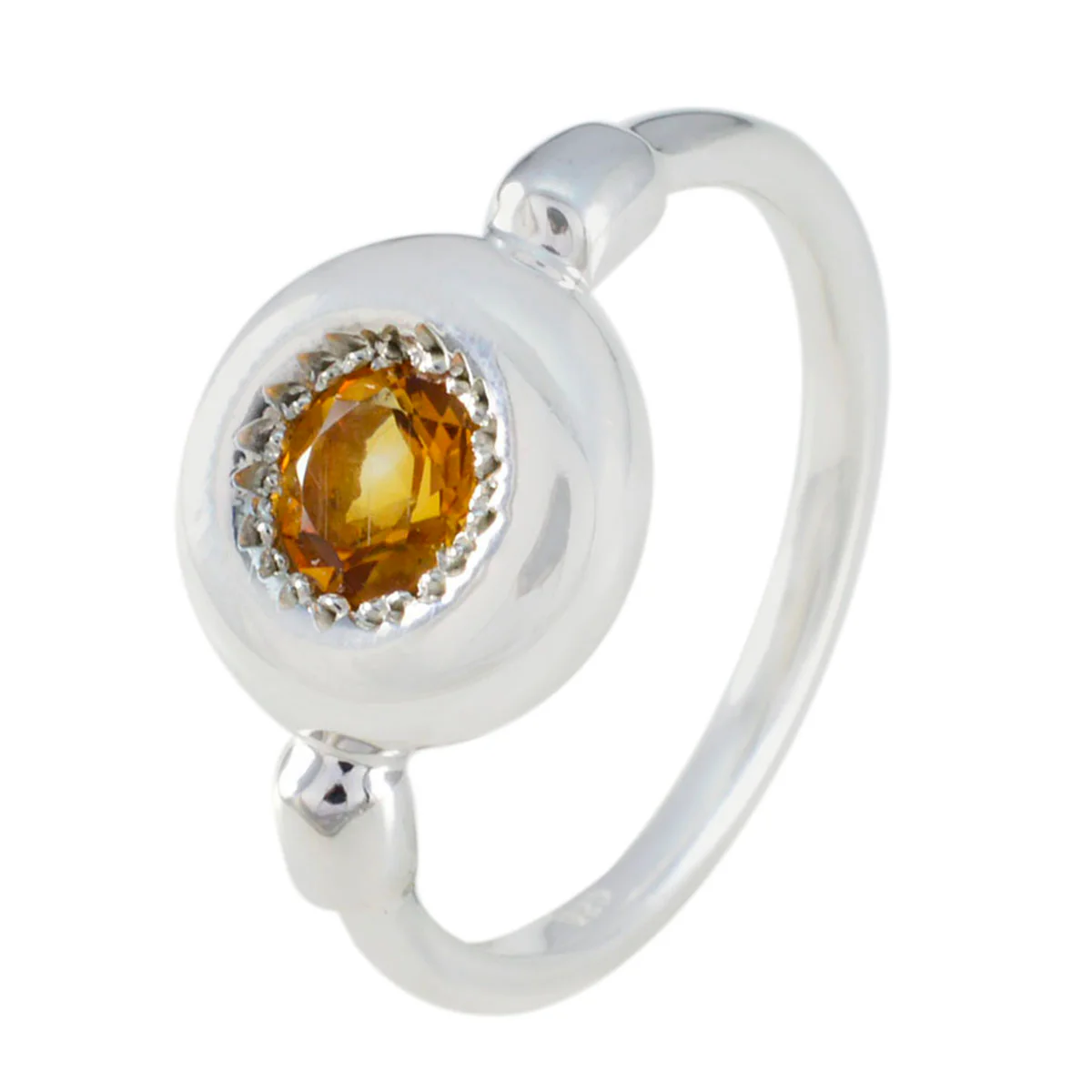 Citrine Solitaire Japanese Sterling Silver Yellow Gems Whisper-thin Glamorous Ring Jewellery - Image 2