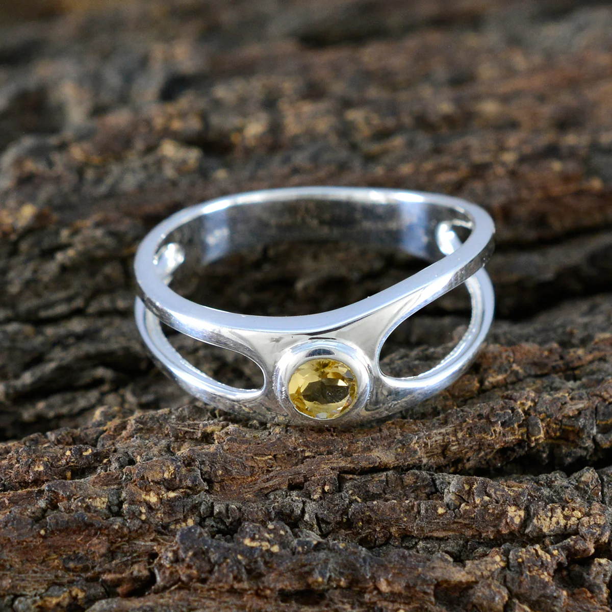 Citrine Solitaire Korean 925 Sterling Silver Yellow Gemstone Whisper-thin Trendy Ring Jewellery - Image 3