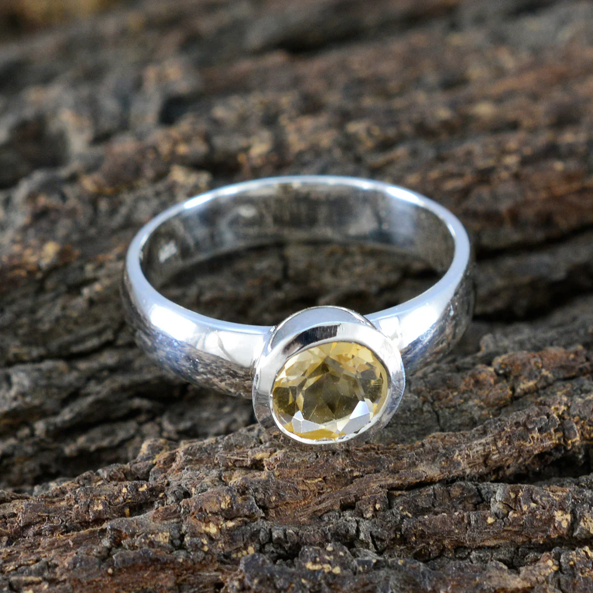 Citrine Solitaire Moroccan 925 Silver Yellow Gems Tiny Romantic Ring Jewellery - Image 3
