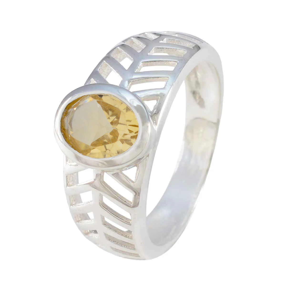 Citrine Solitaire Moroccan 925 Sterling Silver Yellow Gemstones Minimal Art Deco Ring Jewellery - Image 2