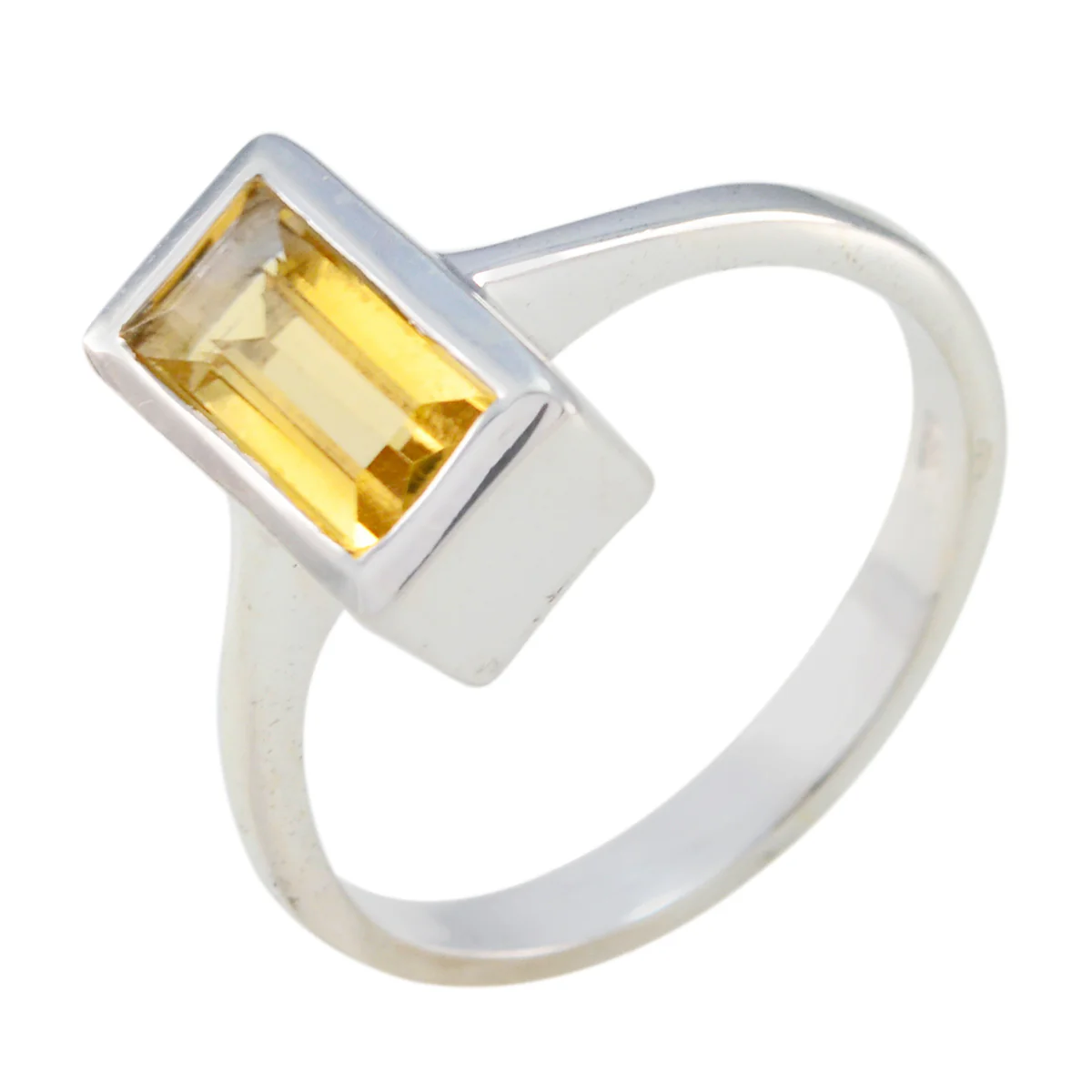Citrine Solitaire Russian Silver Yellow Gemstone Featherlight Romantic Ring Jewelry - Image 2