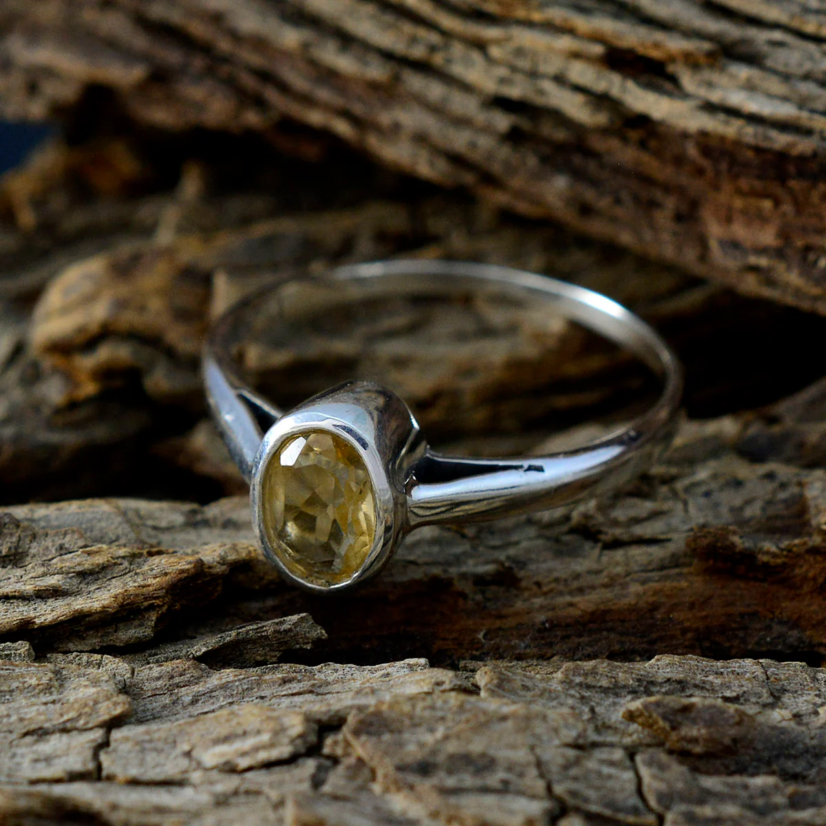 Citrine Solitaire Turkish Silver Yellow Gemstones Delicate Graceful Ring Jewellery - Image 4
