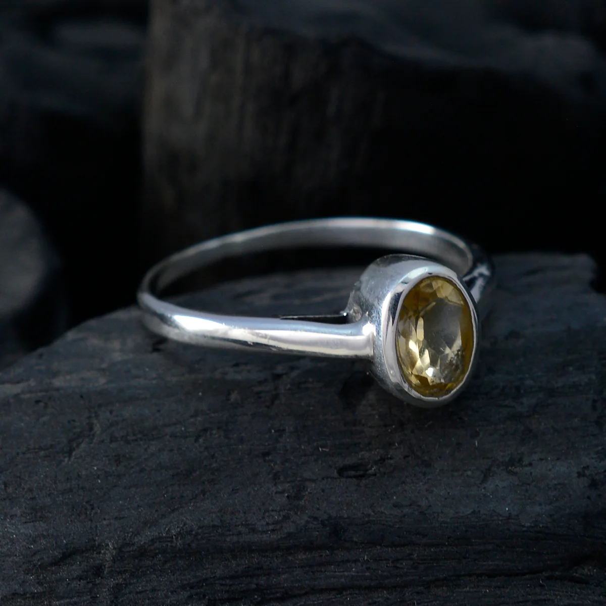 Citrine Solitaire Turkish Silver Yellow Gemstones Delicate Graceful Ring Jewellery - Image 5