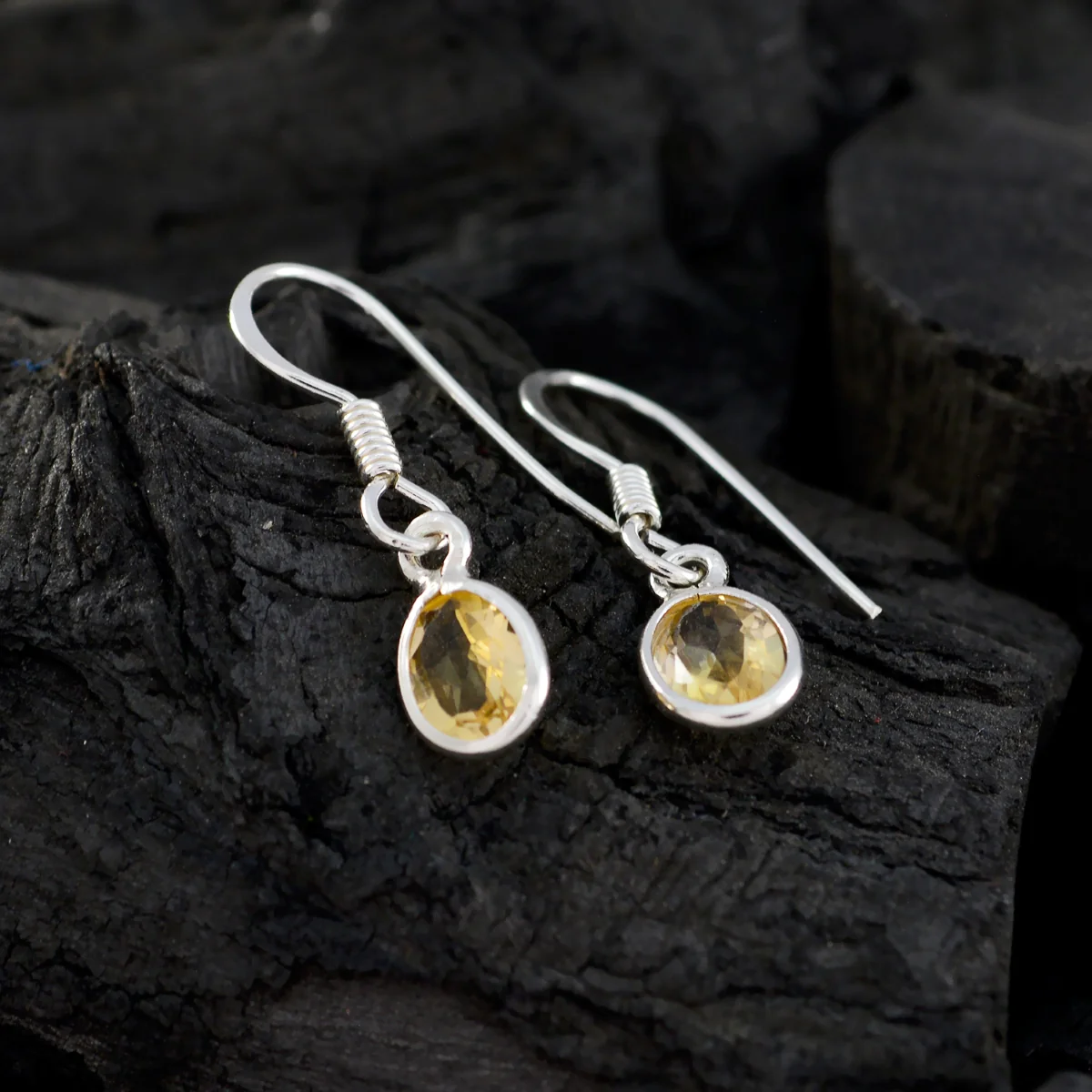 Citrine Turkish Amelia multiple Dangle Yellow Silver Earring - Image 2