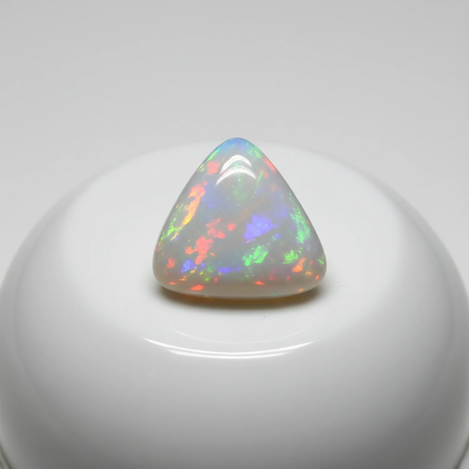 Created Opal 10PC Tiny 3x3 MM Triangle Cabochon White Fiery semi Precious Semi Precious Gemstone - Image 2