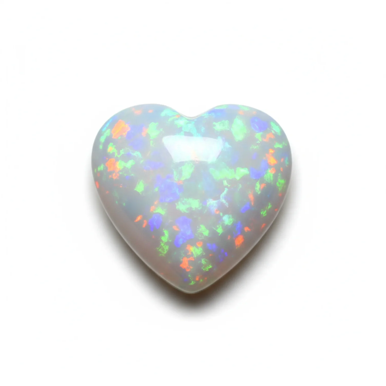 Created Opal 10PC Tiny 4x4 MM Heart Cabochon White Natural semi Precious Semi Precious Gemstone - Image 2