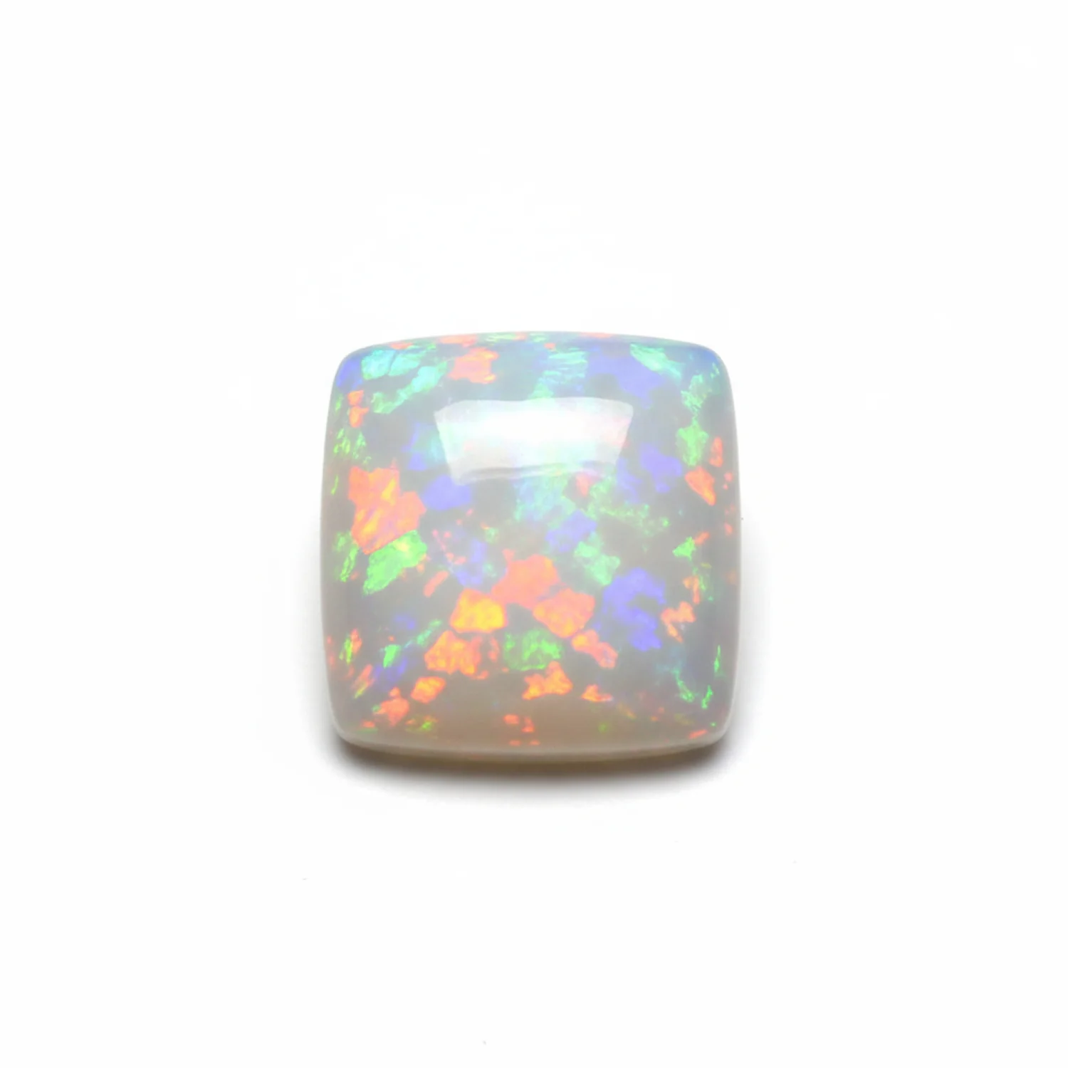 Created Opal 1PC Large 10x10 MM Cushion Cabochon White Shine semi Precious Loose Gemstones - Image 2