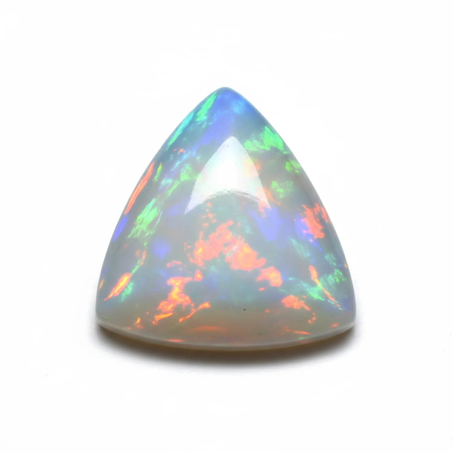 Created Opal 1PC Large 11x11 MM Triangle Cabochon White Fine semi Precious Gems